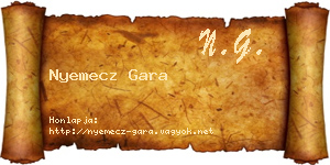 Nyemecz Gara névjegykártya